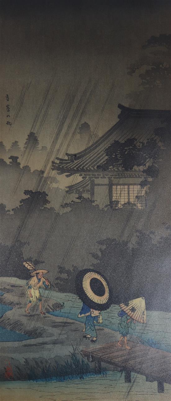 A group of assorted Japanese woodblock prints, unframed